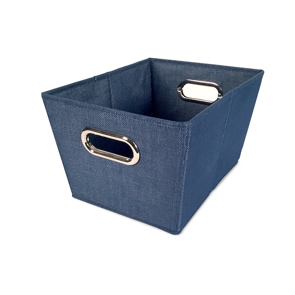 John Louis Home Fabric Bins, Tweed, Navy Blue, 11 in W BIN-R-T05 - main